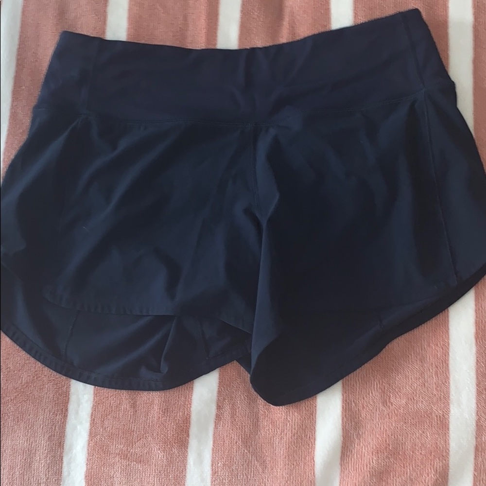 Navy Blue Lululemon Speed Up Short High Rise 2.5"